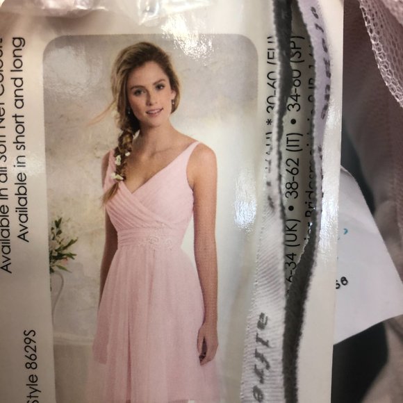 Sample Blush Bridesmaid Dress, Aline Flowy Short Formal Pageant Prom Mother - Picture 4 of 14